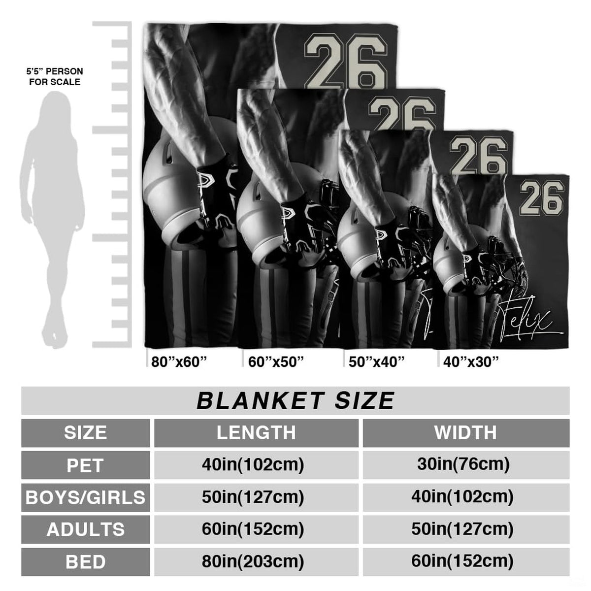 Monochrome football player throw blanket spread smoothly across modern bed in athlete bedroom