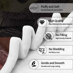 White and black dragons throw blanket view 6 highlighting twin drakes, books, and peony flowers