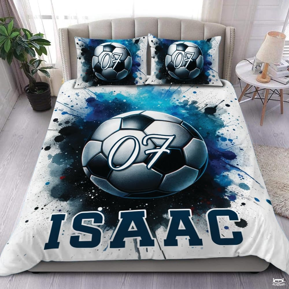 Custom Soccer Ball with Number 07 Comforter Set, Machine W - Design 17