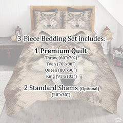 Personalized Wolf Head with Geometric Headdress Comforter