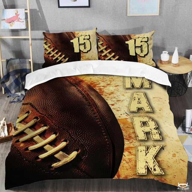Custom American Football with Paint Splash Background Vintage Comforter