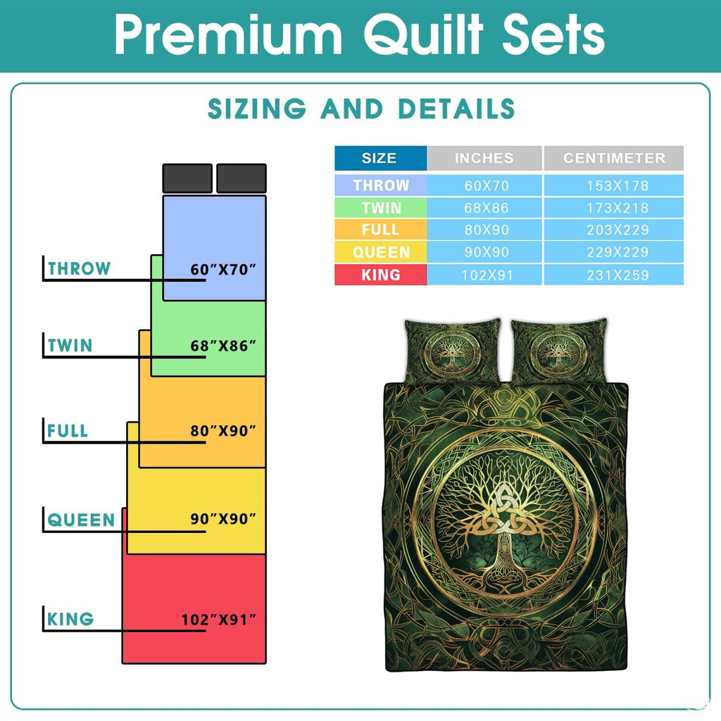 Personalized Celtic Tree of Life Yggdrasil Quilt Sets