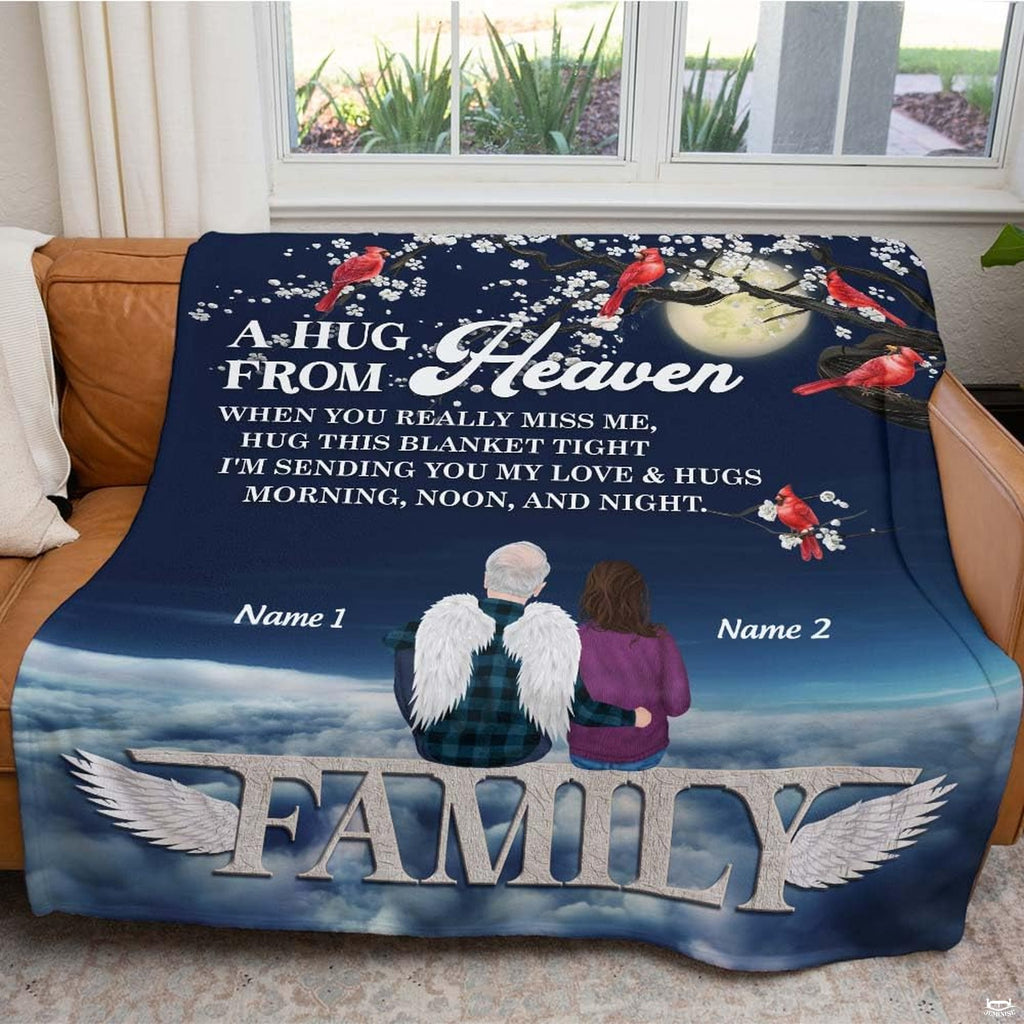 Memorial angel cardinals tree throw blanket styled neatly across bedroom bed