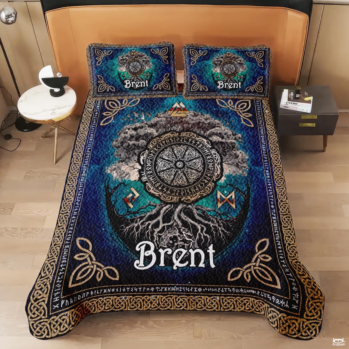 Personalized Viking Celtic Tree of Life Quilt Quilt Set - Viking Style