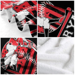 thematic accent view of athletic baseball batter emblem theme bedding set.