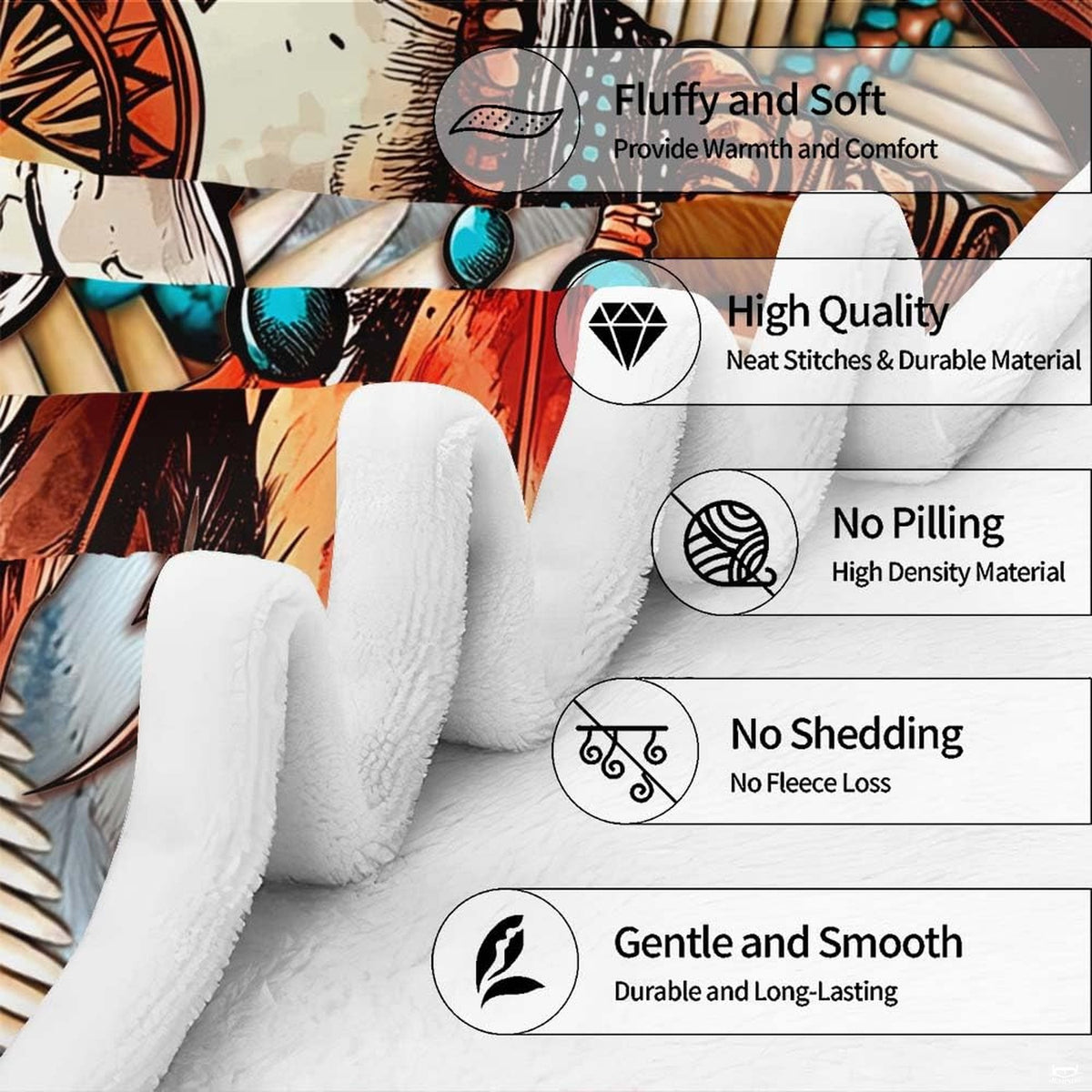 Graphic overview of Southwestern tribal blanket features and visual characteristics.