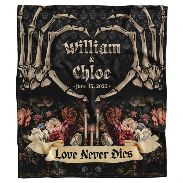 Gothic floral bedding set featuring burgundy roses and candelabras on black damask.