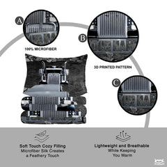 Custom Trucking Semi Truck Breaking Through Stone Wall Comforter design 2