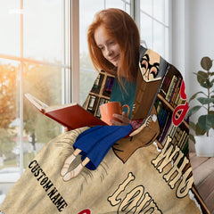 Jeminise Customized Reading Blanket for Book Lovers, Personalized Daughter Gift