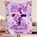 Custom Floral Cross Bible Verse Blanket, Machine Washable