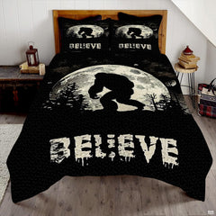 Mythical bedding set featuring a legendary forest creature silhouetted against a giant glowing full moon