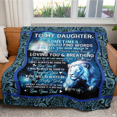 Father lion and cub moonlight paisley border blanket showing guardian lion and starry sky view 8