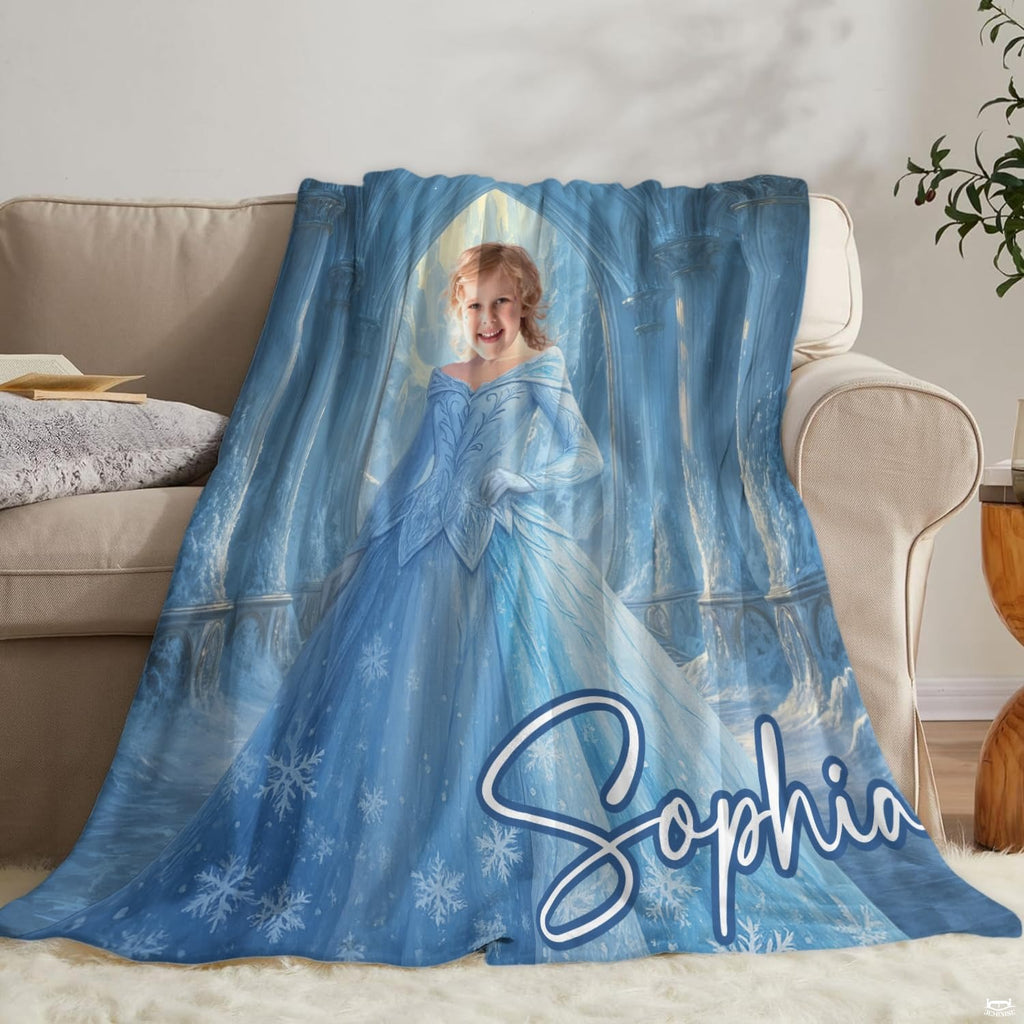 Winter castle snow princess blanket edge seam and stitching detail
