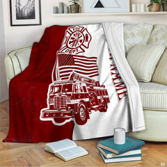 Color swatch preview showing multiple folded two-tone first responder throw blanket color choices
