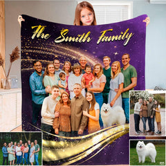 Mauve bed set displaying multi-thematic accent portrait montage and framed thematic accent images.
