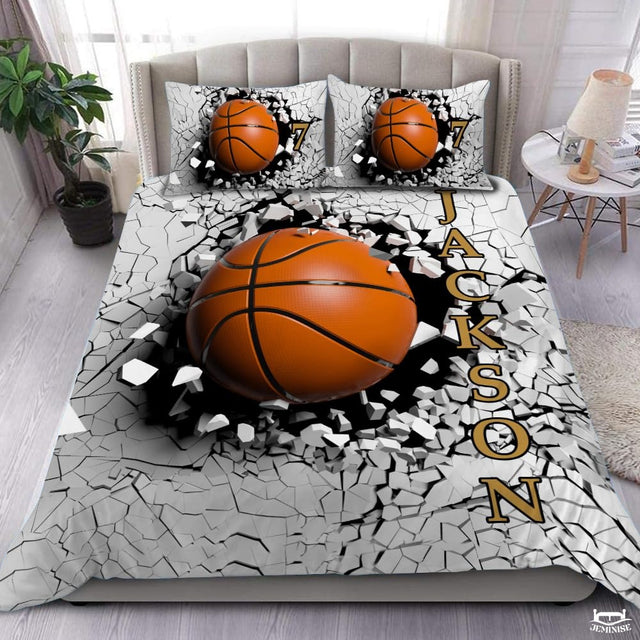 Personalized Basketball Cracked Wall Comforter with Name and Number