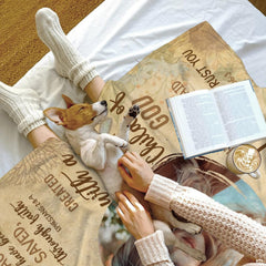 Sunflower Christian scripture Bible verses photo blanket showing faith design view 7