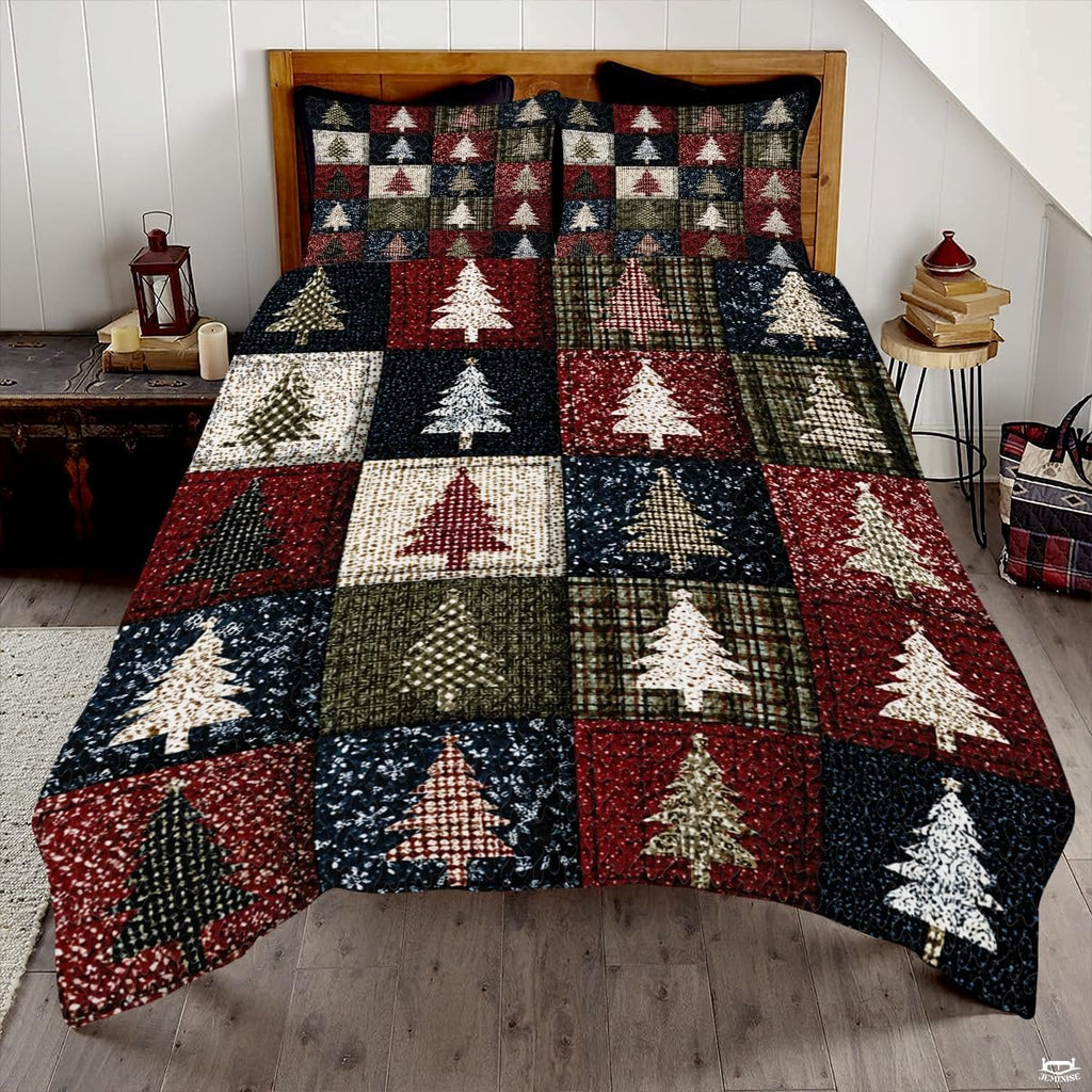 Christmas Bedding Quilt – Soft Microfiber Holiday Bedspread, Lightweight Winter Bedding, Cozy Xmas Quilts for Couch, Bedroom & Seasonal Home Decorations (Christmas Quilt-DS01)