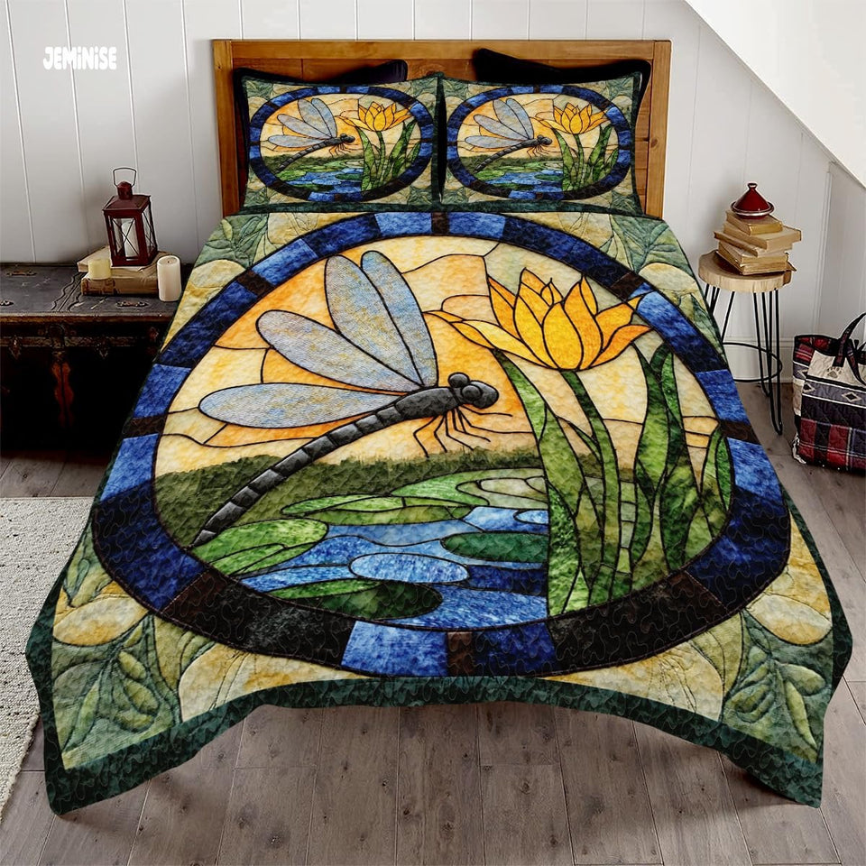 Jeminise Cat Farmhouse Quilt Set, Cozy Animal Bedding