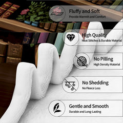 Bookworm girl throw blanket view 5 highlighting reader character, wooden library shelves, and houseplants