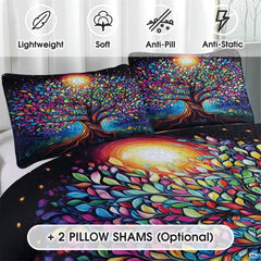 Personalized Colorful Tree of Life Quilts, Yggdrasil Quilt King