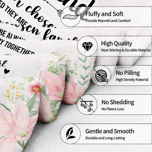 To my best friend chosen family floral tribute blanket showing artwork view 2