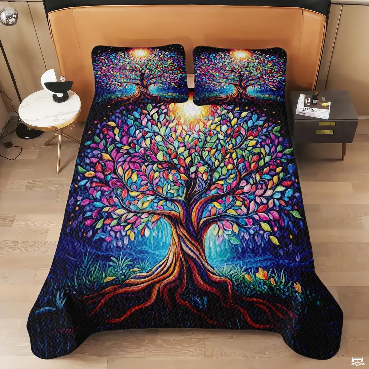 Personalized Colorful Tree of Life Quilts, Yggdrasil Quilt King