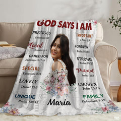 Custom Bible Verse Photo Blanket – Personalized Christian Gift for Her
