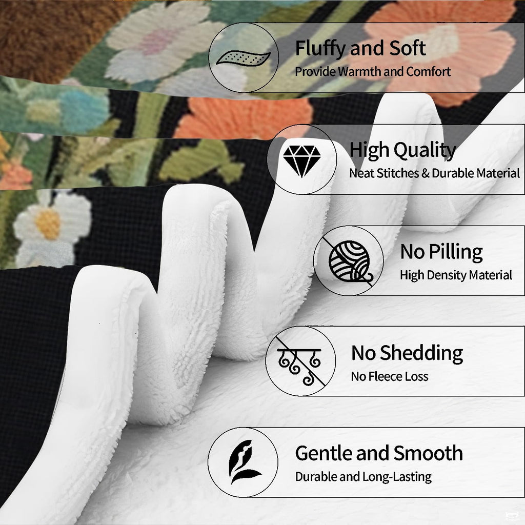 Living room decor setting featuring butterfly and bear throw blanket