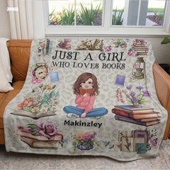 Jeminise Customized Reading Blanket for Book Lovers, Personalized Daughter Gift