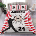 Personalized Baseball Player Breaking Design Comforter Set