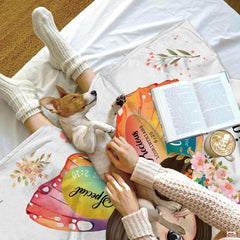 Personalized Butterfly Wings Christian Scripture Throw Blanket