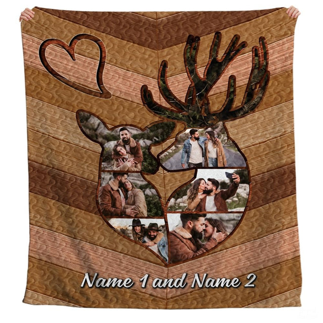 Personalized Hunting and Outdoor Comforter with Deer Antlers