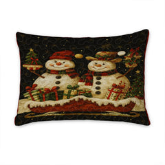 Matching pillowcase detail for festive bedding set featuring coordinating nutcracker and holiday motifs