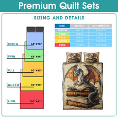Gray dragon on stacked books in a bedding diagram