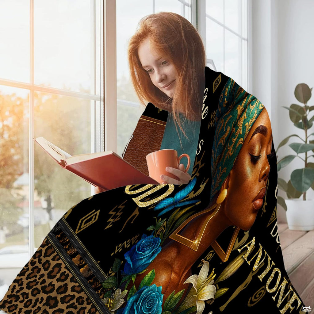 Size chart illustrating the proportions of the decorative throw blanket.