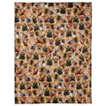 Chinese Shar-Pei dog breed pattern blanket featuring all-over photo collage of wrinkled dog faces.