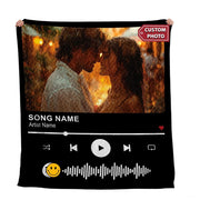 Personalized and Romance Music Player Interface Quilt with Photo