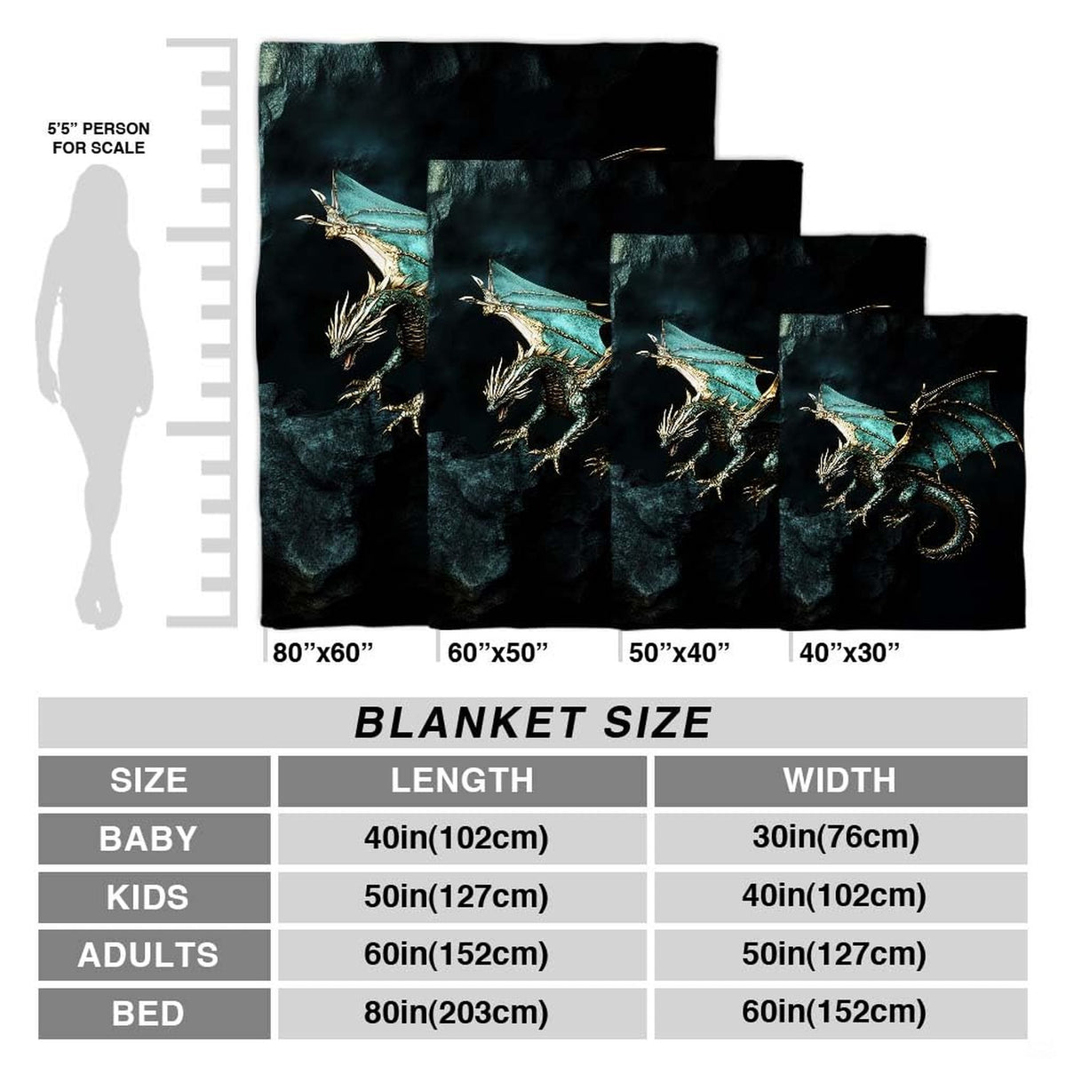 Teal dragon throw blanket styled neatly on a bedroom lounge chair bringing fantasy creature art indoors.
