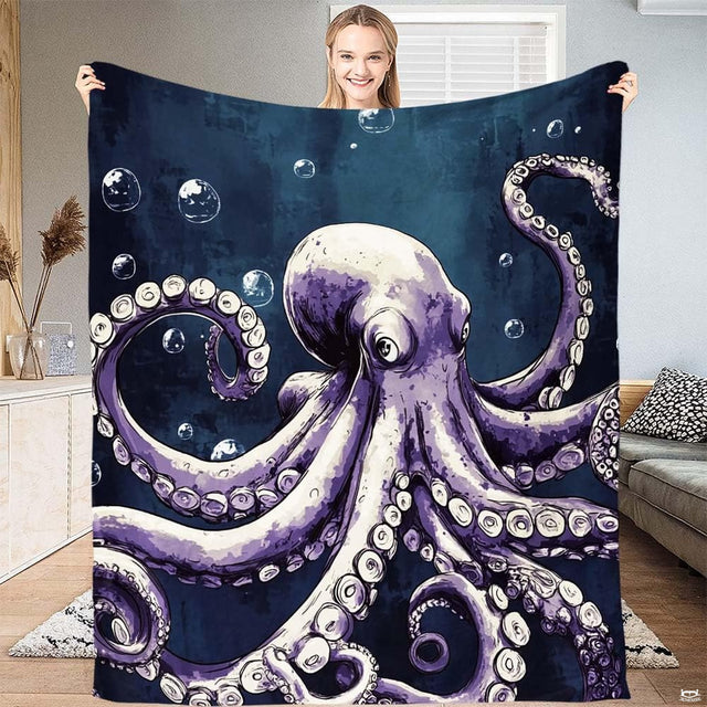 Kraken bedding set displaying swirling tentacles over dark teal sea depths.