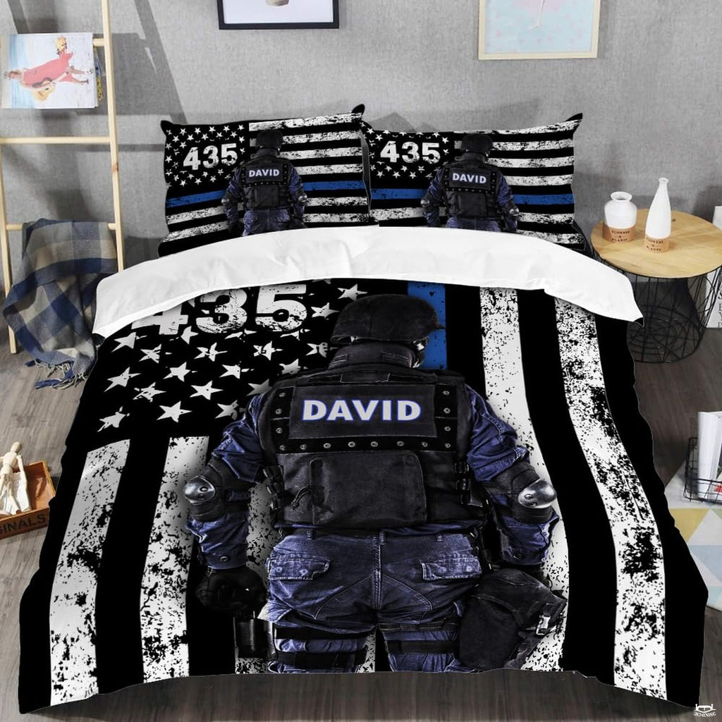 Dark armored figure artwork with grunge flag bars, scattered stars, and blue accent