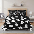 Pamnest Twin Halloween Comforter Set with Sheets, 5 Pieces Cartoon Bedding
