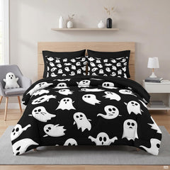 Pamnest Twin Halloween Comforter Set with Sheets, 5 Pieces Cartoon Bedding