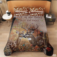 Personalized Wildlife Deer Couple Touching Noses Comforter with Buck