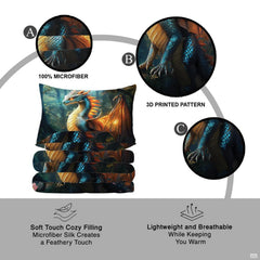 Fantasy dragon bedding feature infographic