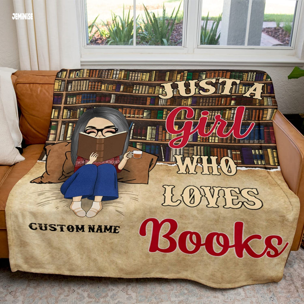 Jeminise Customized Reading Blanket for Book Lovers, Personalized Daughter Gift