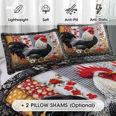 Jeminise Cat Farmhouse Quilt Set, Cozy Animal Bedding