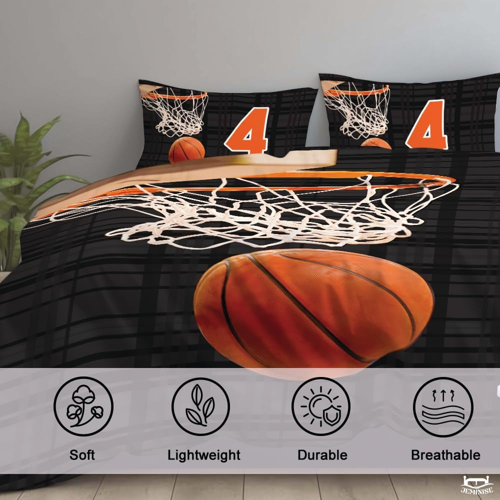 Personalized Basketball Below Hoop Comforter with Name and Number