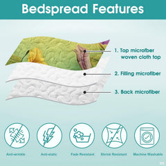 Hummingbird bedspread construction infographic