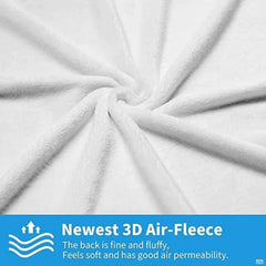 Graphic layout illustrating product features and detailed views of the soccer throw blanket.